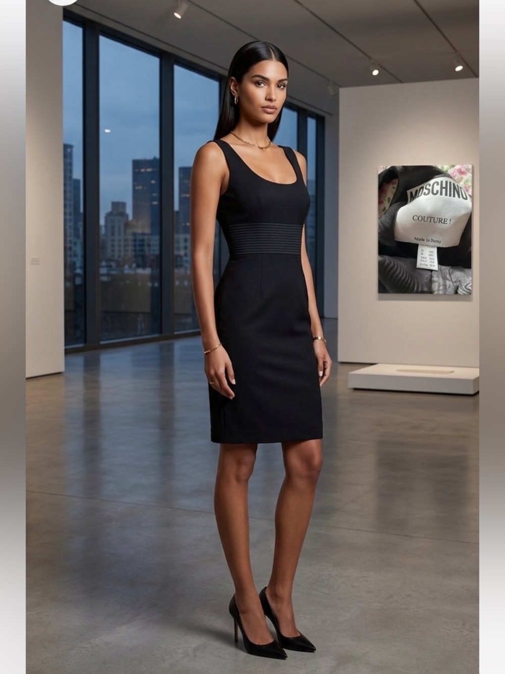 MOSCHINO little black dress with bow detail in the back